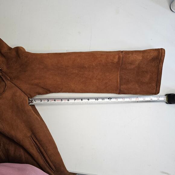 Christia Coat Brown Sheepskin Shearling Jacket Italy Bohemian Hippie Embroidered - Picture 10 of 16